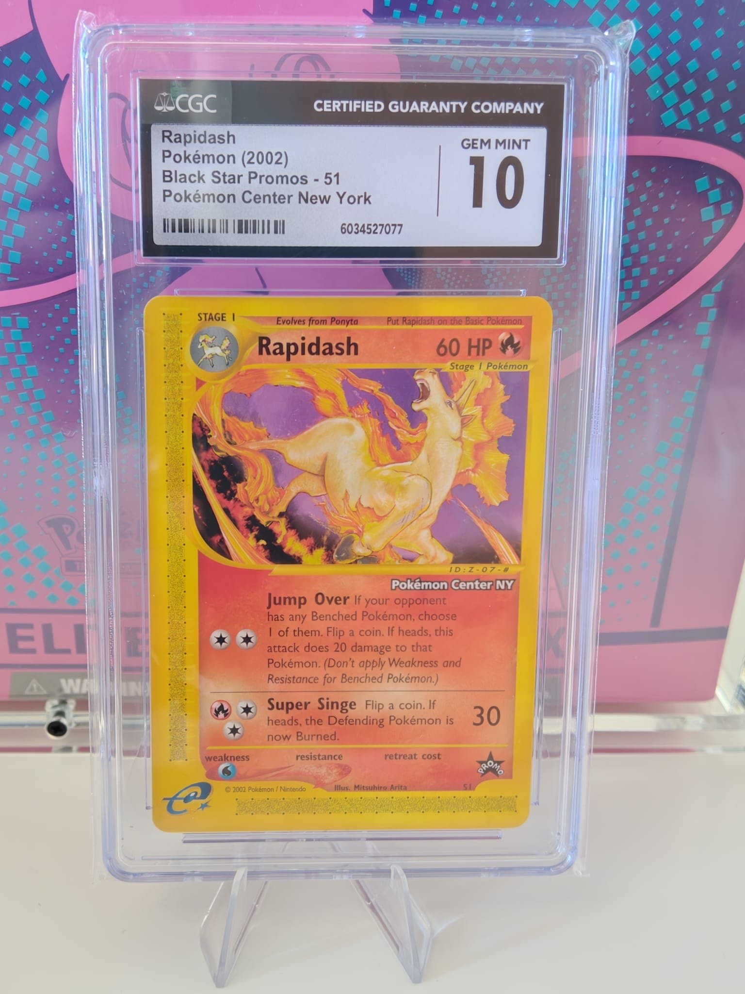 Rapidash (WP 51) Pokemon Center New York Stamped CGC10 (Japonés)
